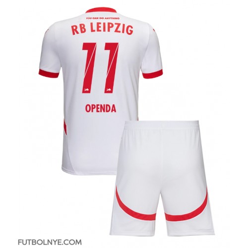 Camiseta RB Leipzig Lois Openda #11 Primera Equipación para niños 2024-25 manga corta (+ pantalones cortos)